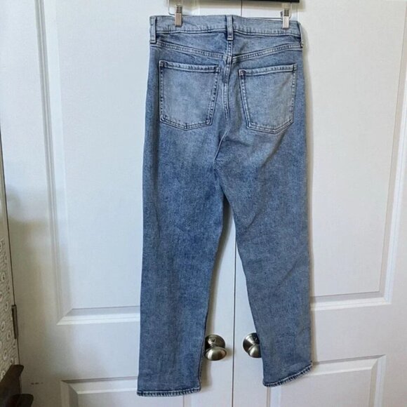 Old Navy Sky Hi Rita Straight Leg Distressed Jeans Womens 8 - Picture 2 of 6